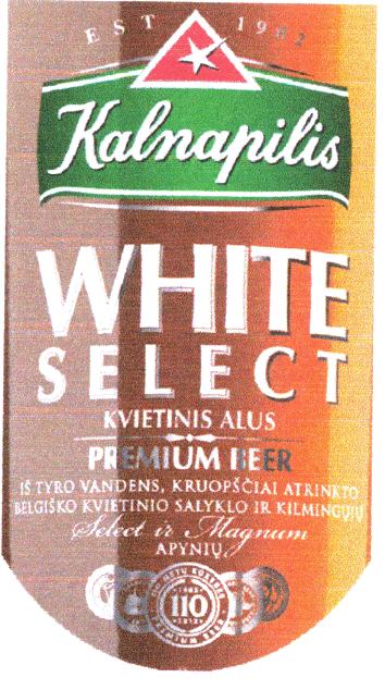Prekės ženklas: Kalnapilis WHITE SELECT KVIETINIS ALUS